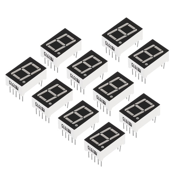 Uxcell Common Anode 7 Segment 10 Pin 1 Bit 3.3V 0.56" LED Display Digital Tube White 10 Pack