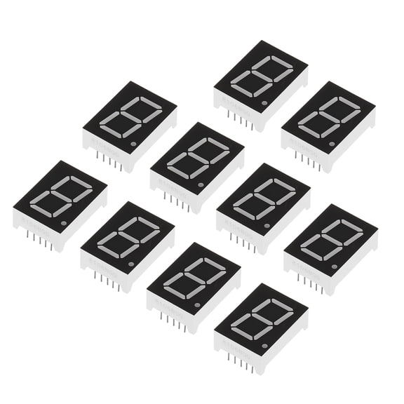 Uxcell Common Anode 7 Segment 10 Pin 1 Bit 3.3V 0.8" LED Display Digital Tube Green 20 Pack
