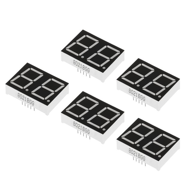 Oiyagai 10er-Pack 2-Bit 7-Segment LED-Display – Gemeinsame Anode, 1,4 Cm Rot, Modell 5261BH, Für Hobby-Elektronik