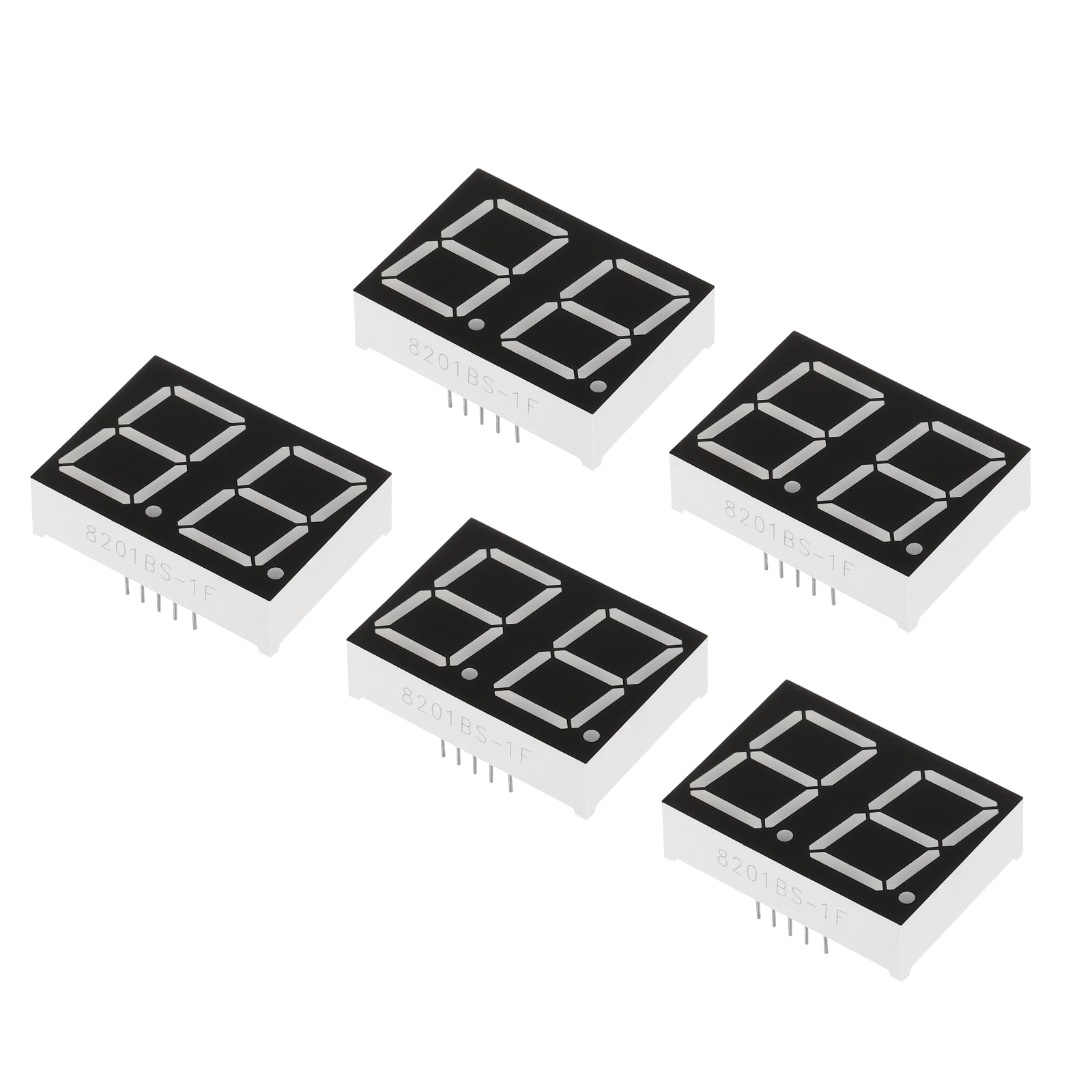 Uxcell Common Anode 7 Segment 10 Pin 2Bit 2.1V LED Display Digital Tube ...
