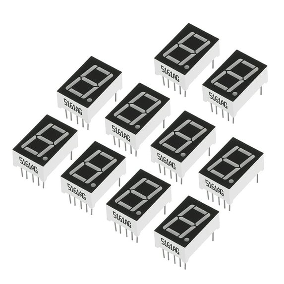 Uxcell Common Cathode 7 Segment 10 Pin 1 Bit 2.2V 0.56" LED Display Digital Tube Yellow Green 10 Pack