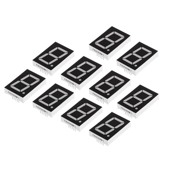 Uxcell Common Cathode 7 Segment 10 Pin 1 Digit 3V LED Display Digital Tube White 10 Pack