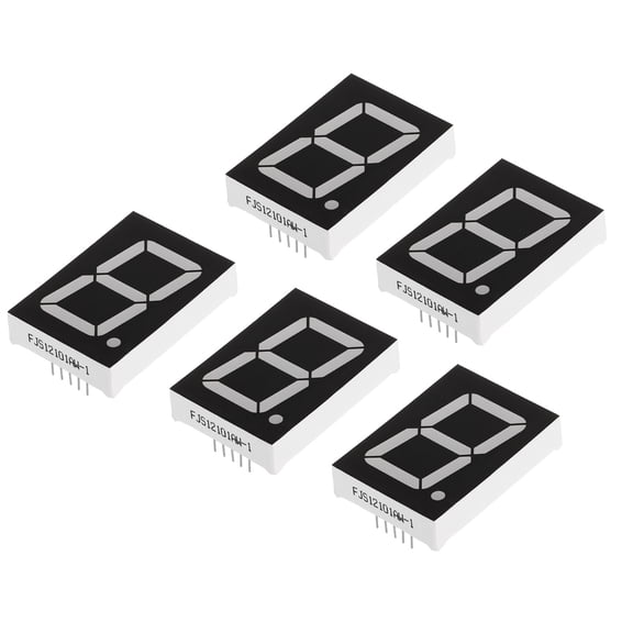 Uxcell Common Cathode 7 Segment 10 Pin 1 Digit 3V LED Display Digital Tube White 5 Pack