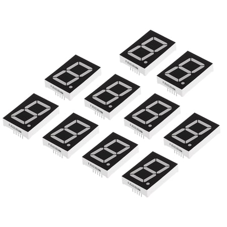 Uxcell Common Cathode 7 Segment 10 Pin 1 Digit 6V LED Display Digital Tube White 10 Pack