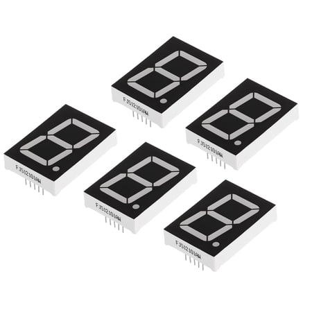 Uxcell Common Cathode 7 Segment 10 Pin 1 Digit 6V LED Display Digital Tube White 5 Pack