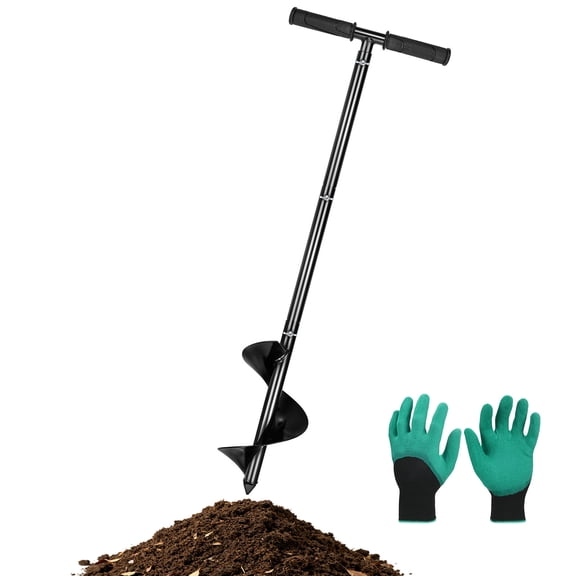 Uxcell Compost Turning Tool 33.4 Inch Manual Lawn Aerators for Gardening/Outdoor Compost Bin [Black]