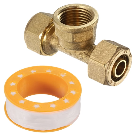 Uxcell Compressed Air Piping Tee Fitting, G1/2" Female 3-Way Connector, Tube Fitting for Tubing System