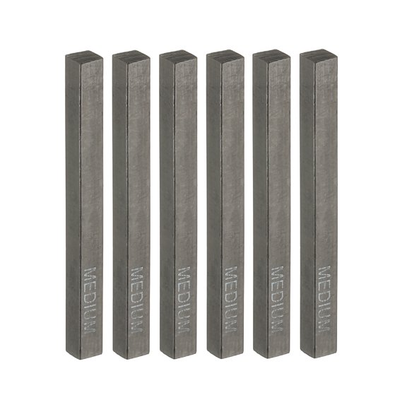 Uxcell Compressed Charcoal Sticks, 6 Pack Medium Grade Art Supplies Sketch Square Stick for Drawing, Black