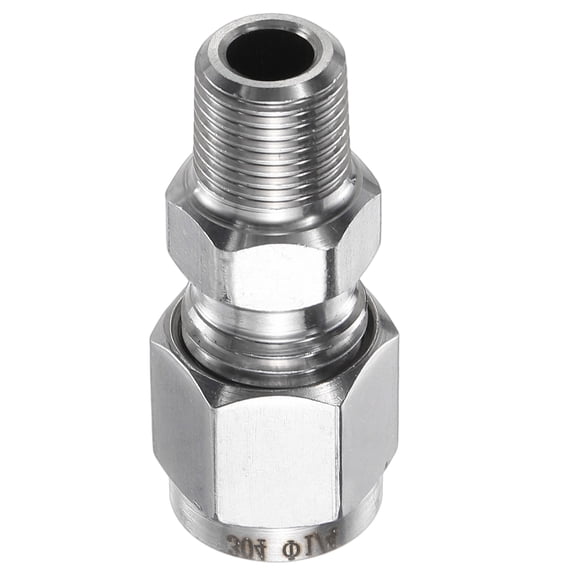 Uxcell Compression Fitting 1/4" OD x 1/8" PT Male Stainless Steel Coupler Adapter
