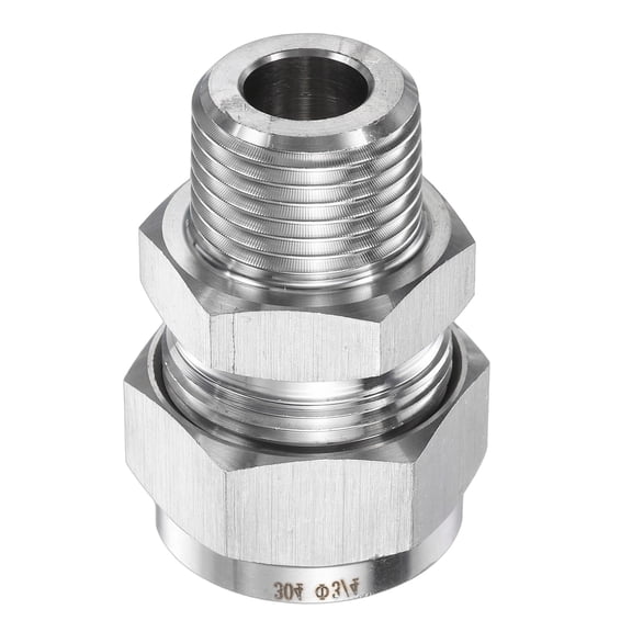 Uxcell Compression Fitting 3/4" OD x 1/2" PT Male Stainless Steel Coupler Adapter