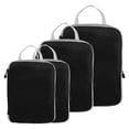 thumbnail image 1 of Uxcell Compression Packing Cube for Travel Waterproof Luggage Organizer for Suitcase Black 4 Set, 1 of 6