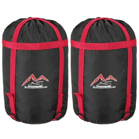 Uxcell Compression Stuff Sack, 2 Pack S Size Waterproof Sleeping Bag Sack Black Red