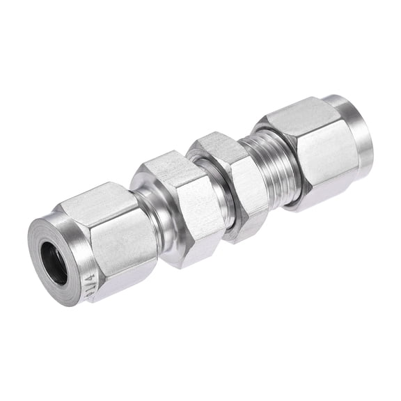 Uxcell Compression Tube Fitting Tube Bulkhead Union Coupling Adapter 1/4"