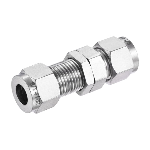 Uxcell Compression Tube Fitting Tube Bulkhead Union Coupling Adapter 3/8"