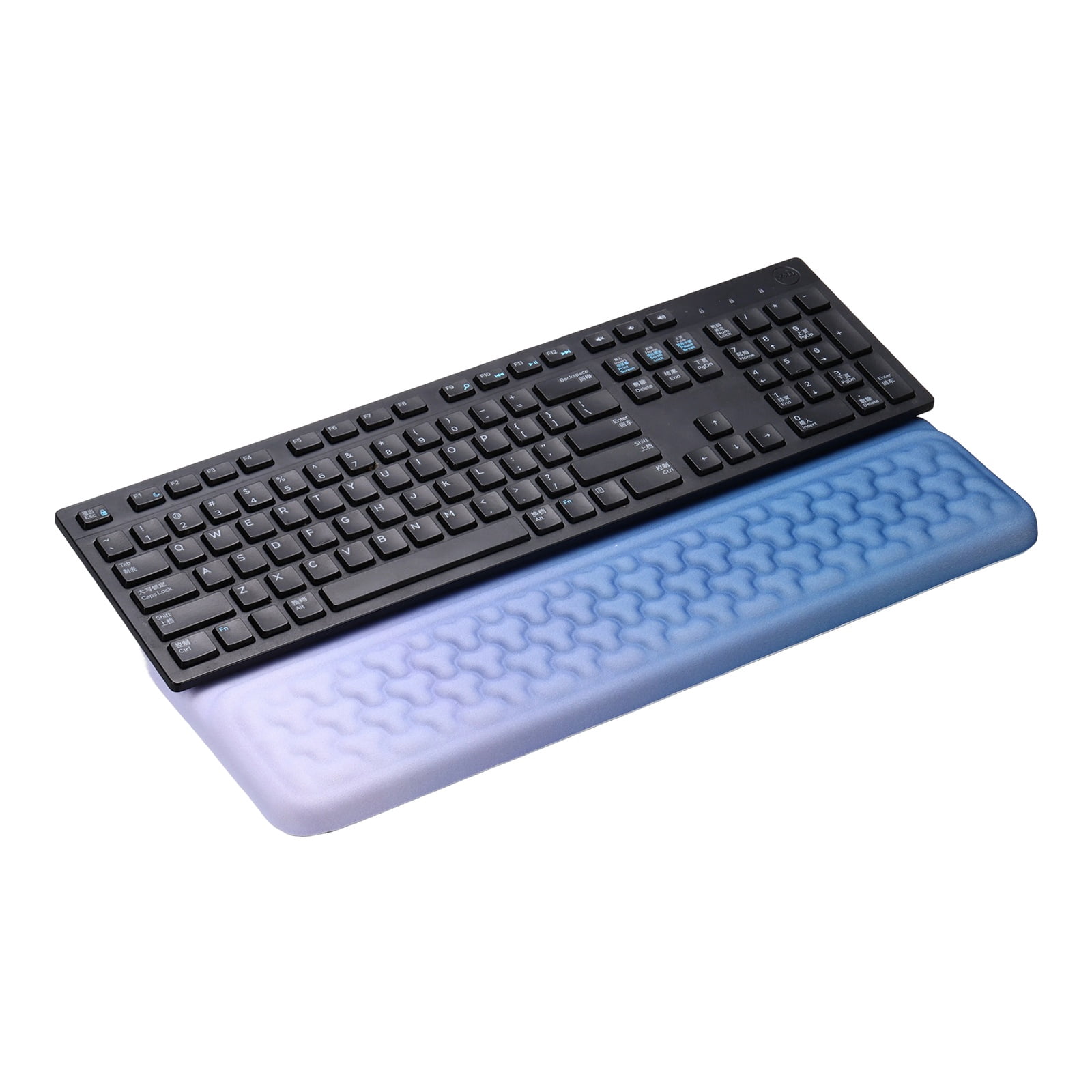 Uxcell Computer Keyboard Stand with Wrist Rest, Computer Wrist Support Pad, Keyboard Stand Riser Holder Pad for Office Desk Gaming Home, Blue and Silver