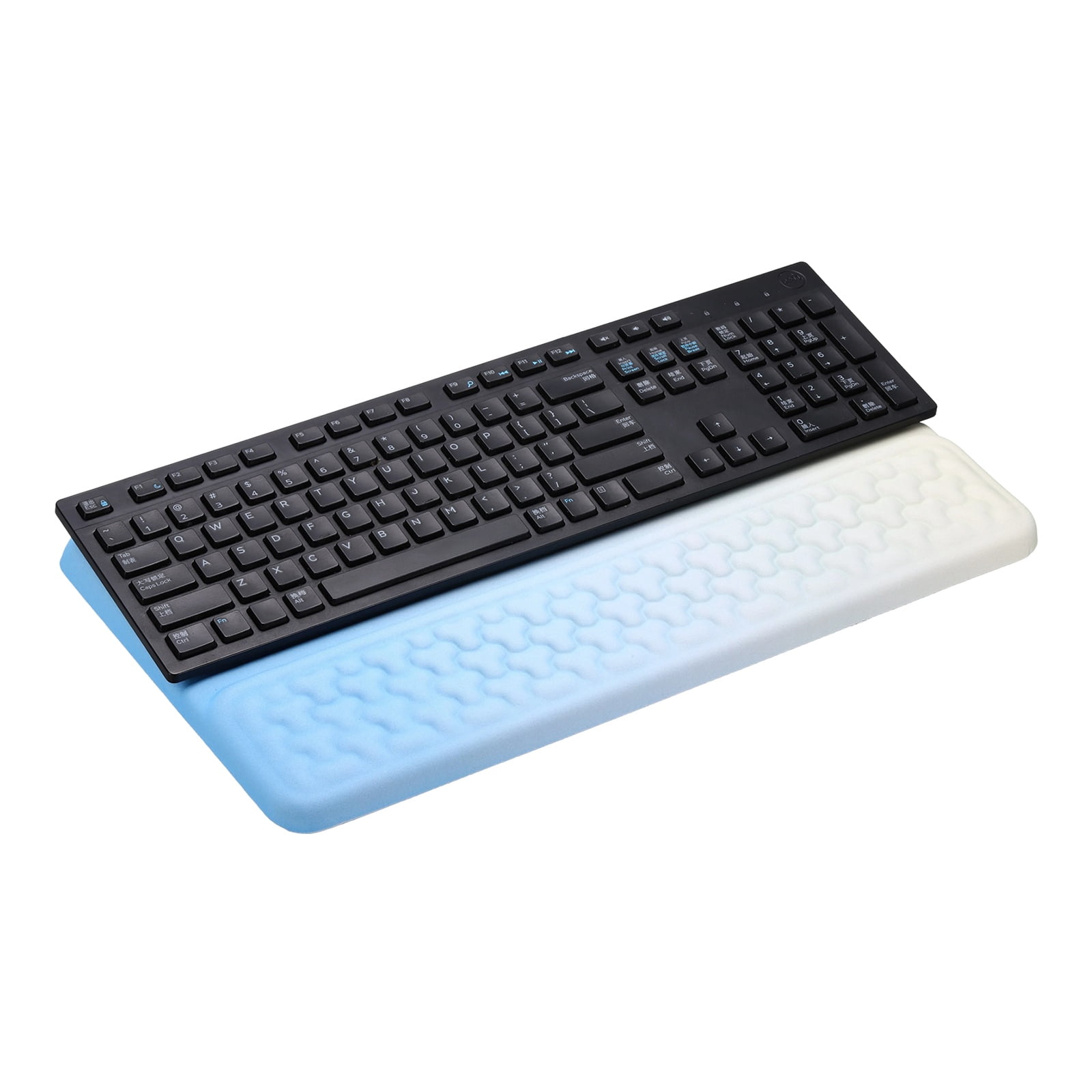 Uxcell Computer Keyboard Stand with Wrist Rest, Computer Wrist Support Pad, Keyboard Stand Riser Holder Pad for Office Desk Gaming Home, Blue and Yellow