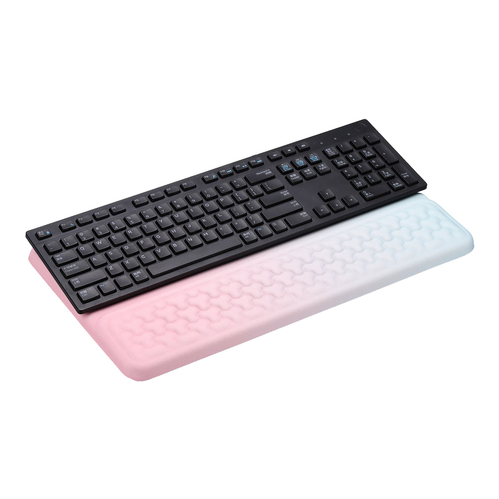 Uxcell Computer Keyboard Stand with Wrist Rest, Computer Wrist Support Pad, Keyboard Stand Riser Holder Pad for Office Desk Gaming Home, Pink and Green