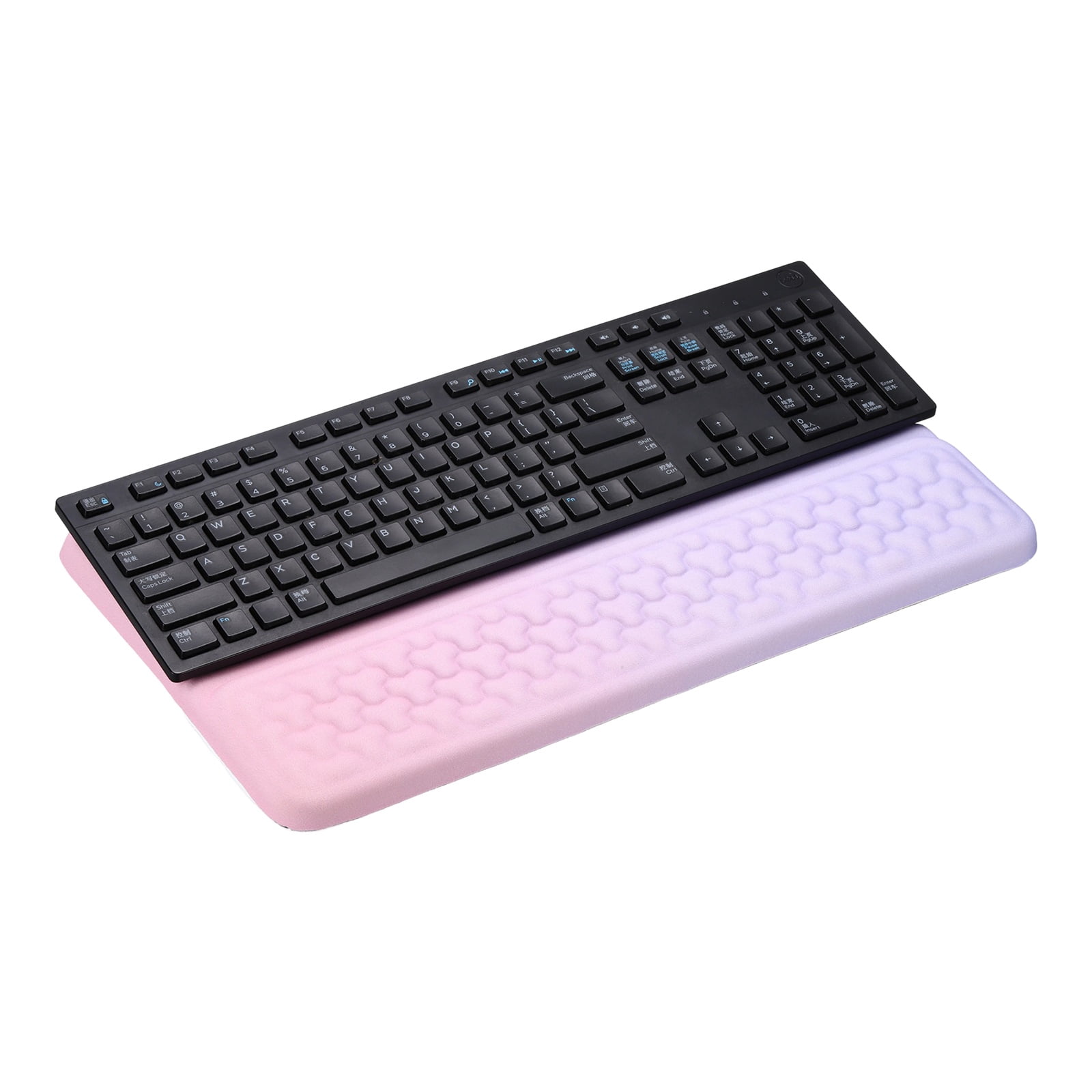 Uxcell Computer Keyboard Stand with Wrist Rest, Computer Wrist Support Pad, Keyboard Stand Riser Holder Pad for Office Desk Gaming Home, Pink and Purple