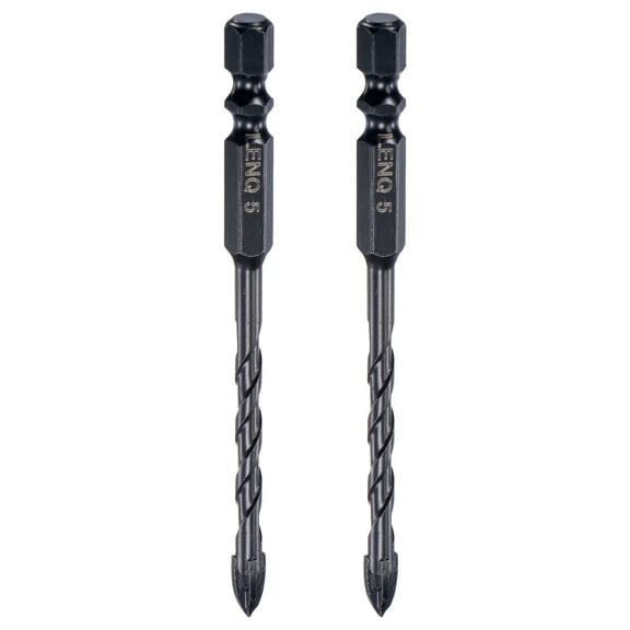 Uxcell Concrete Masonry Drill Bit High Speed Steel 1/4" Shank 5mm Dia. for Glass 2Pack