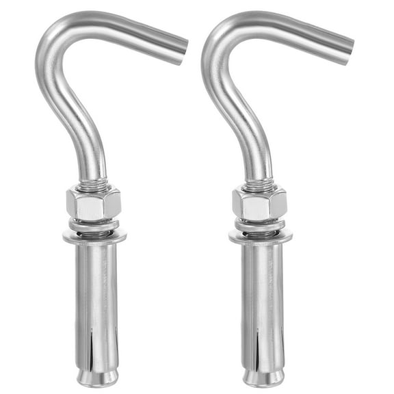 Uxcell Concrete Wall Hook Expansion Hook Open Cup Screw M8x50mm Stainless Steel Silver 5 Pcs