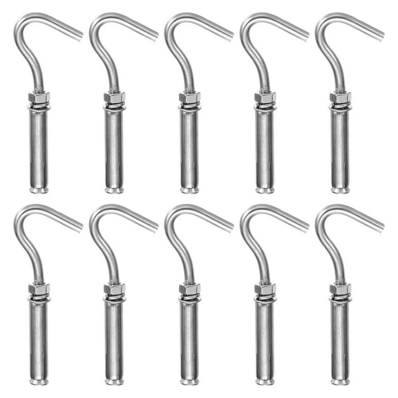 Uxcell Concrete Wall Hook Expansion Hook Open Cup Screw Stainless Steel for Indoor Outdoor Ceiling Concrete Walls 10 M6*40mm