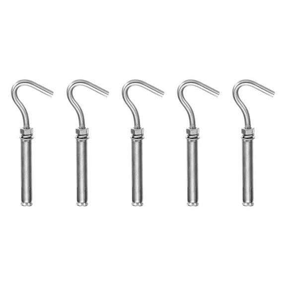 Uxcell Concrete Wall Hook Expansion Hook Open Cup Screw Stainless Steel for Indoor Outdoor Ceiling Concrete Walls 5 M8*12mm