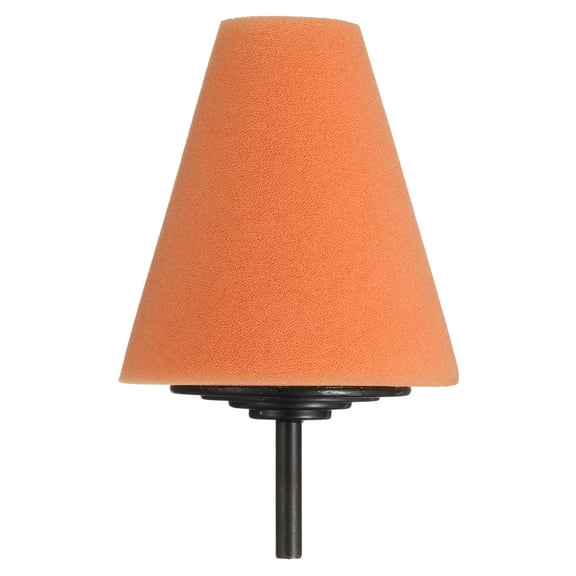 Uxcell Cone Buffing Polishing Pads Fine Cut Sponge Car Wheel Polishers Detail Polisher Tool with 1/4" Dia Shank for Automotive Car Metal Plastic Ceramic, Orange