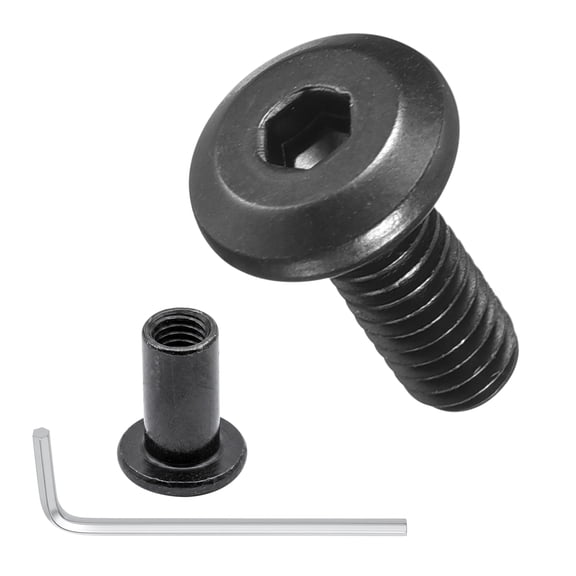 Uxcell Connector Bolt(M4-0.7x10mm) 40Pcs, Connector Bolts Countersunk Screw Barrel Nuts, Stainless Steel, Black
