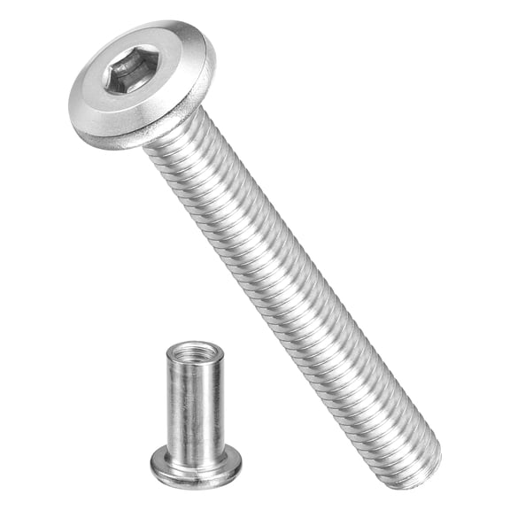 Uxcell Connector Bolt M6-1x110mm 20Pcs Stainless Steel Binding Screws for Chair Cabinet Bed