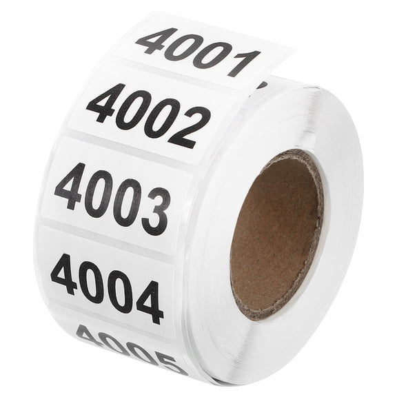 Uxcell Consecutive Number Stickers, 4001-5000 Inventory Label Numbers Self Adhesive Waterproof Labels Tags for Storage Organizing Moving Box Labeling Business Supplies, White