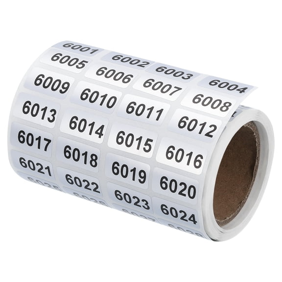 Uxcell Consecutive Number Stickers, 6001-8000 Inventory Label Numbers Self Adhesive Waterproof Labels Tags for Storage Organizing Moving Box Labeling Business Supplies, Silver