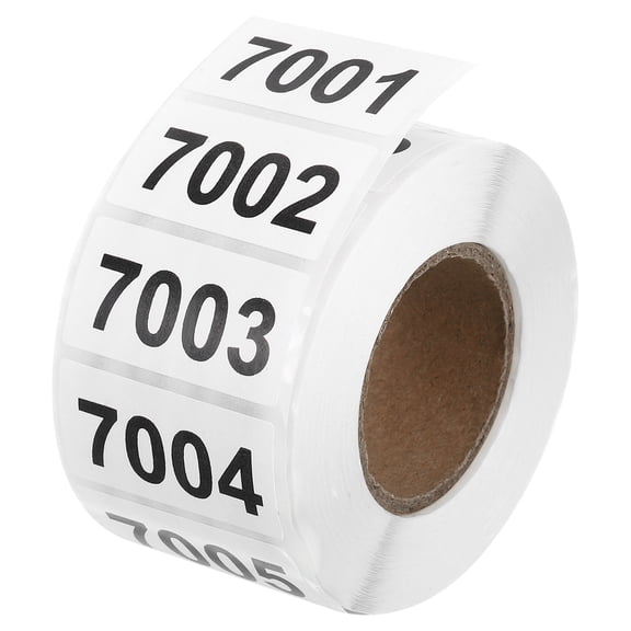 Uxcell Consecutive Number Stickers, 7001-8000 Inventory Label Numbers Self Adhesive Waterproof Labels Tags for Storage Organizing Moving Box Labeling Business Supplies, White