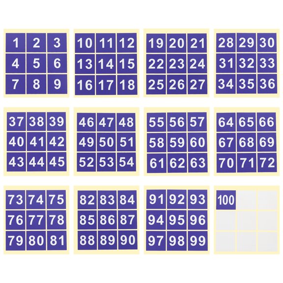 Uxcell 2" Consecutive Number Stickers 1 Set Self Adhesive Number Decals Blue