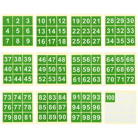 Uxcell 2" Consecutive Number Stickers 1 Set Self Adhesive Number Decals Green