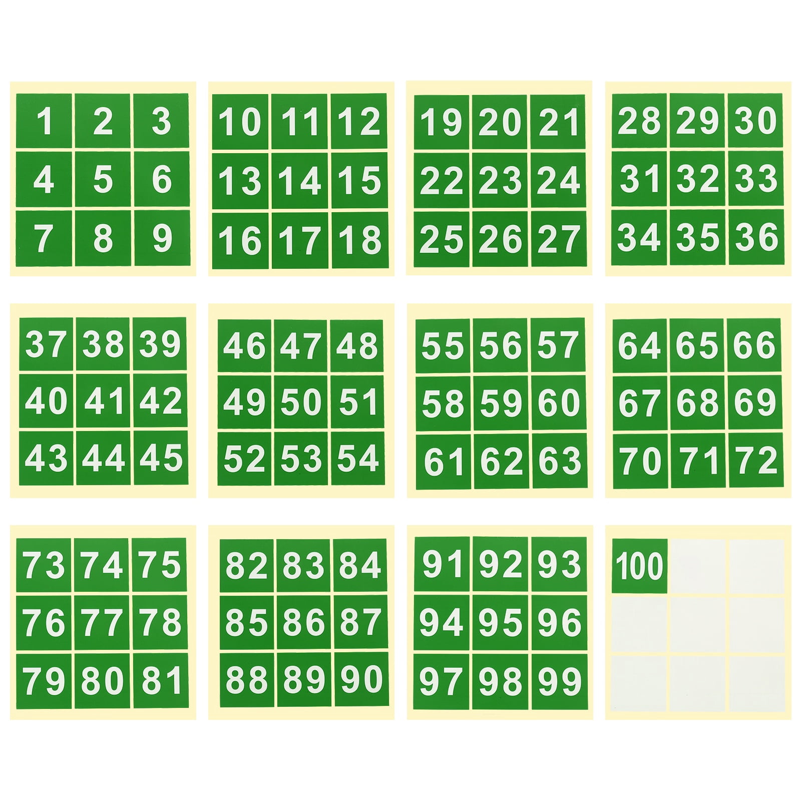 Uxcell Consecutive Number Stickers Square Self-Adhesive Vinyl Decals ...