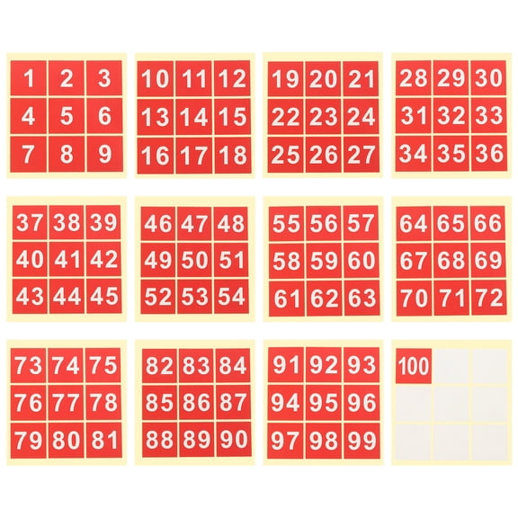 Uxcell 3" Consecutive Number Stickers 1 Set Self Adhesive Number Decals Red