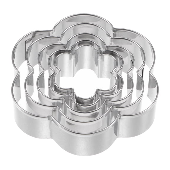 Uxcell Cookie Cutters, Flower Shaped Stainless Steel Biscuit Cookie Cutter 5 Pack