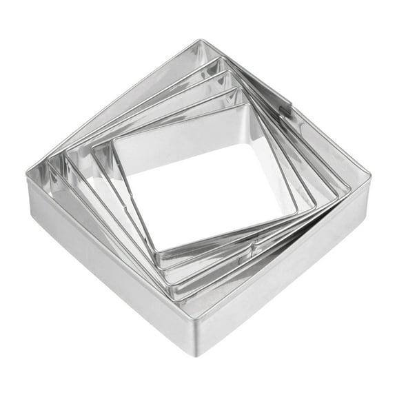 Uxcell Cookie Cutters, Square Shaped Stainless Steel Biscuit Cookie Cutter 5 Pack