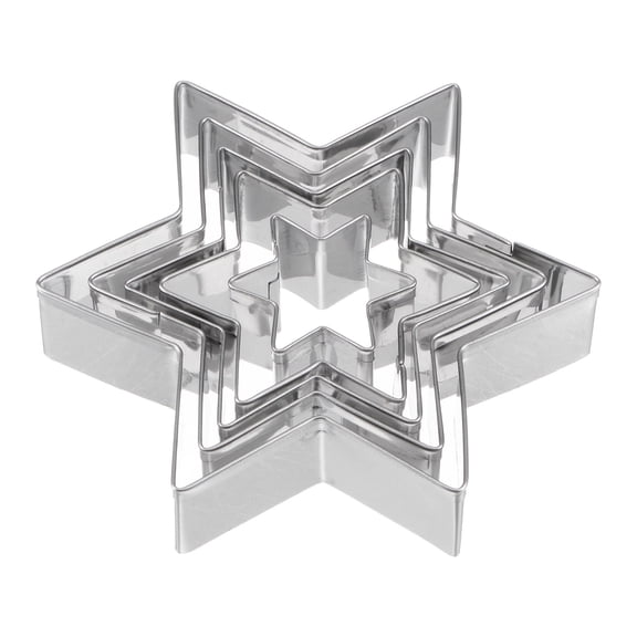 Uxcell Cookie Cutters, Star Shaped Stainless Steel Biscuit Cookie Cutter 5 Pack
