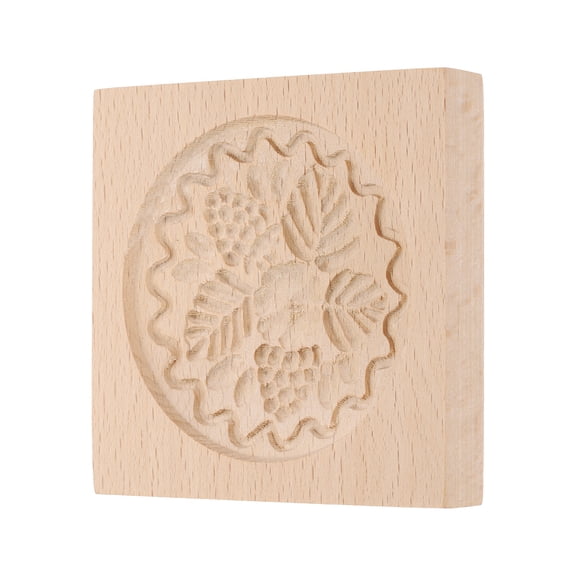 Uxcell Cookie Stamp, Wooden Cookie Press Biscuit Cutter Baking Tools Funny Embossing Fit for Home Baking Crafts Making Gifts (Raspberry)