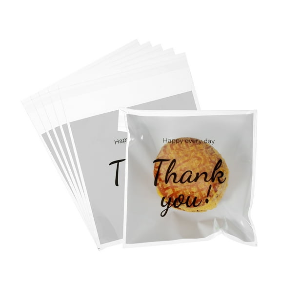 Uxcell Cookie Treat Bags, 4" x 4" 100 Pcs Clear Self Sealing Bags OPP Bags Present Giving Bakery Packaging Bags