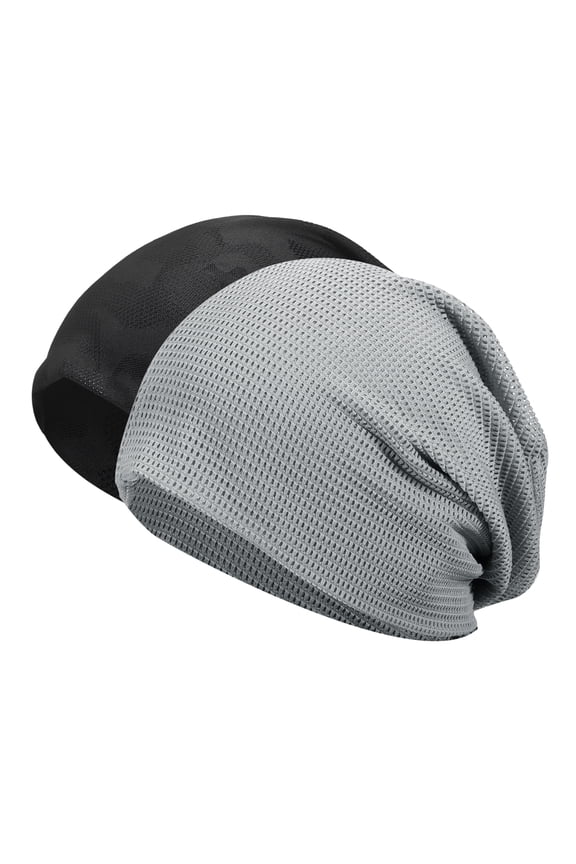 Cooling Skull Cap, Helmet Liner Sweat Wicking Cap Stretchy Breathable Cycling Running Hat Sports Caps for Men Women Dark Gray/Camo Black