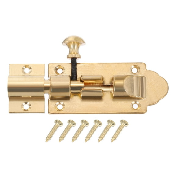 Uxcell Copper Barrel Bolt Latch, 3" Barrel Bolt Buckle Lock with Screws Large Barn Door Latch Locks, Brass Upgrade