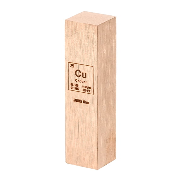 Uxcell Copper Cube, 0.5x2" Cu Density Stick High Density Element Rod Unique Metal Cube Periodic Table of Elements Collections Lab Experiment Teacher Scientific Classes, Square