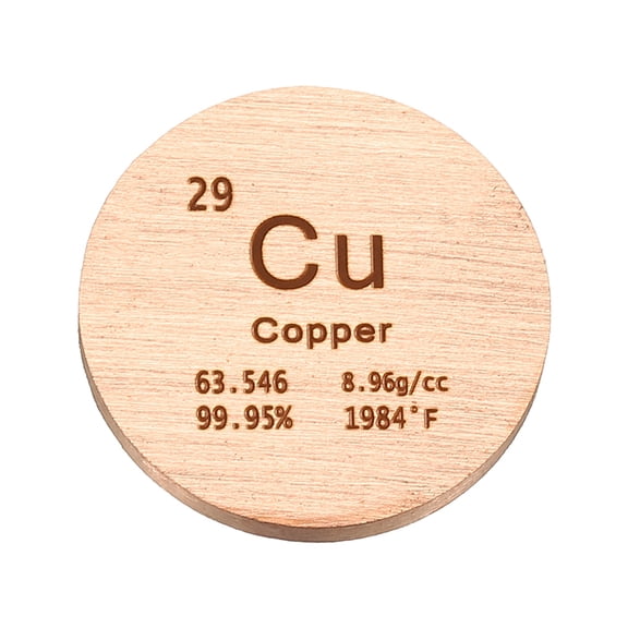 Uxcell Copper Disc, 0.8 inch Cu Density Circle Sheets Plates High Density Element Cube Unique Metal Periodic Table for Collections Lab Experiment Chemistry Teacher Scientific