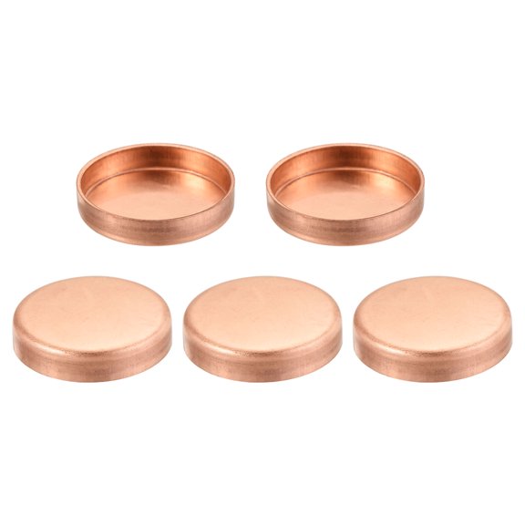 Uxcell Copper End Cap Pipe Fitting Sweat Plug Connection for Water Pipe Plumbing 28.6mm