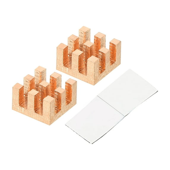 Uxcell Copper Heatsink 10x10x6mm with Self Adhesive for IC Chipset Cooler 5pcs
