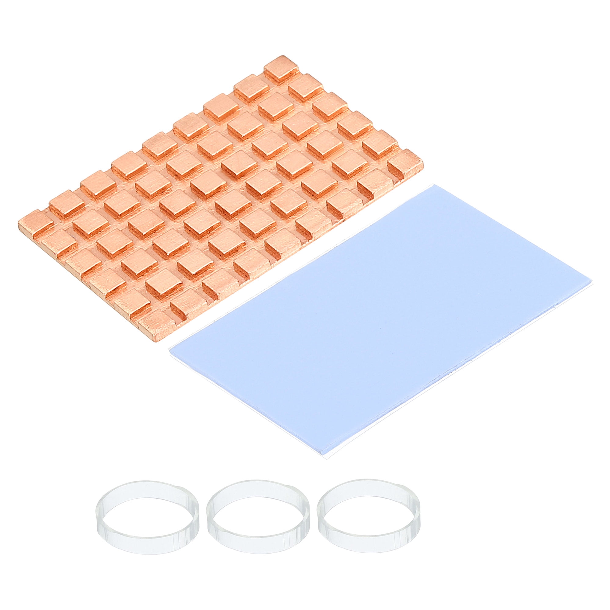Dissipateur Thermique En Cuivre Sourcing Map - 40x26x1.5mm Avec Adhésif Conducteur - Pour Refroidissement SSD Et Composants électroniques