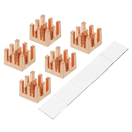Uxcell Copper Heatsink 6x6x5mm with Self Adhesive for IC Chipset Cooler 5pcs