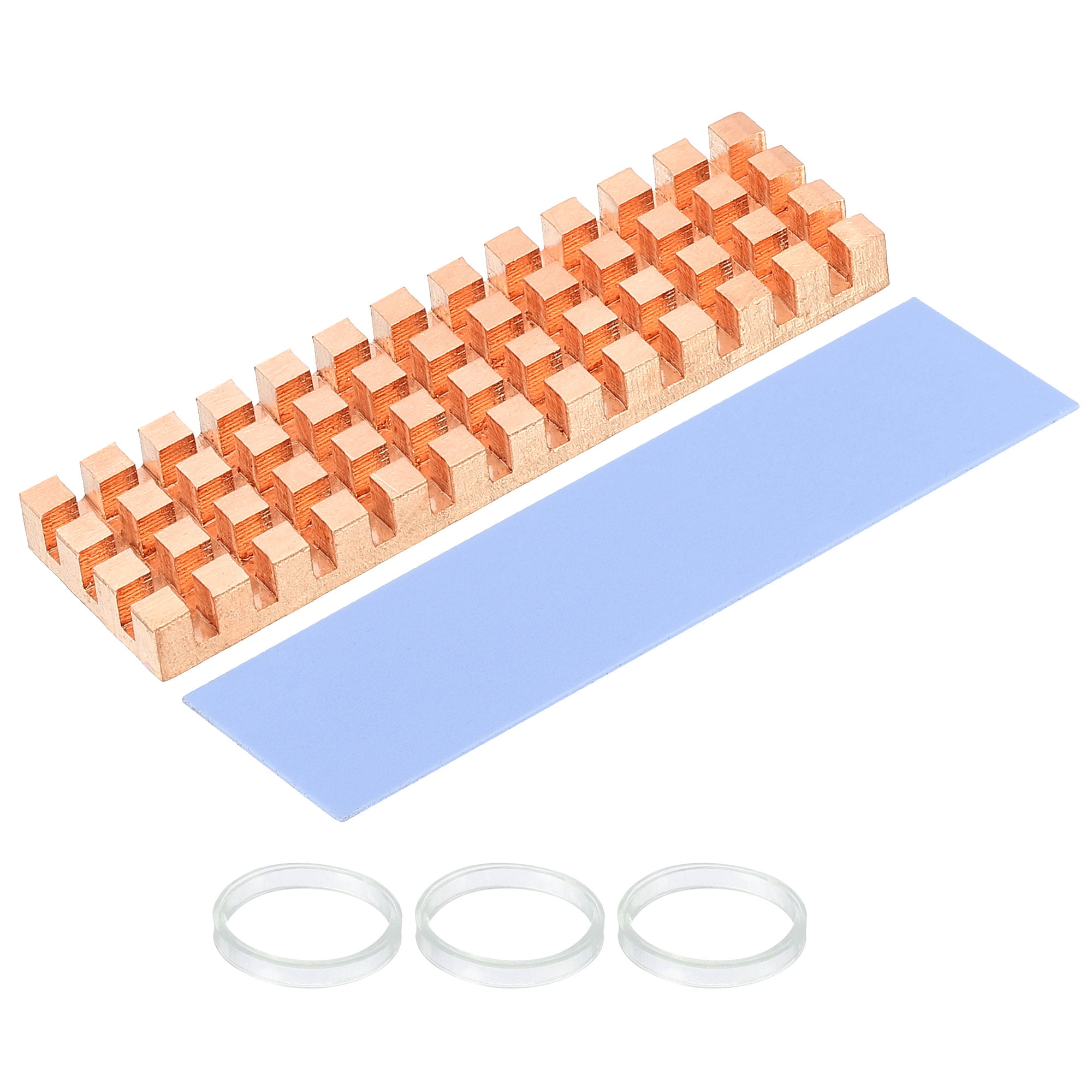 Uxcell Copper Heatsink 70x20x6mm W Thermal Pad Rubber Ring for M.2 SSD ...